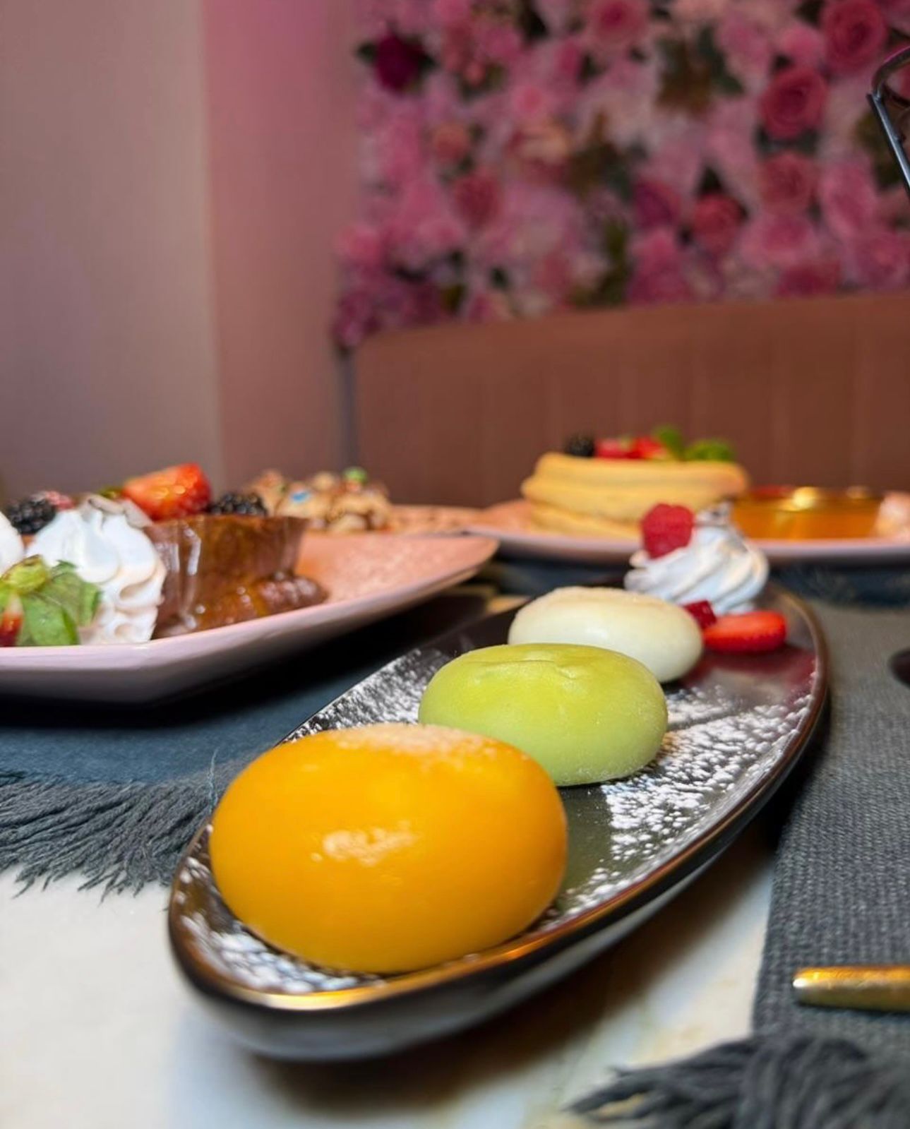 Trio de mochis glacés mangue, matcha et coco